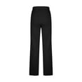 thumbnail image 3 of Women's Straight Leg Casual Pants Fall Solid Color Elastic High Waisted Comfortable Soft Pants With Side Pockets (S, Black), 3 of 4