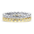 thumbnail image 2 of BERRICLE Sterling Silver Bubble Wedding Rings Bezel Set Round Cut Cubic Zirconia CZ Eternity Ring Set for Women, Rhodium Plated and Yellow Gold Flashed Size 4, 2 of 10
