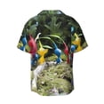 thumbnail image 6 of Lsque Pikmin print Men's Cuban Collar Short Sleeve Shirt Summer Beachwear Casual Button Down Fashionable Vacation Leisure Shirt-X-Large, 6 of 7