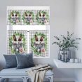 thumbnail image 6 of Kitchen Window Curtains Valance and Tier Set, Happy Easter Rabbits on Gray Plaid Rod Pocket Tier Curtain Valance Set, Jugal Leaves Flowers Light Filtering Cafe Curtains for Bedroom Living Room, 6 of 9