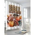 thumbnail image 3 of Fsddascl Rugby Pumpkin Fall Shower Curtain Set - Standard 72" x 72" Washable Bathtub Curtain with 12 Hooks, Thanksgiving Botanical Autumn Leaves Waterproof Fabric Stall Shower Curtains for Bathroom, 3 of 6