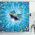 thumbnail image 1 of Ambesonne Mardi Gras Shower Curtain, Colorful Dots Swirls, 69"Wx84"L, Multicolor, 1 of 3
