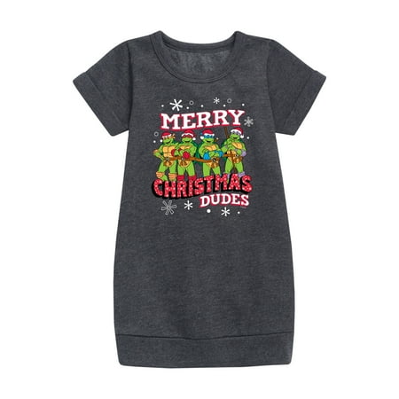 

Teenage Muntant Ninja Turtle - Merry Christmas Dude - Toddler And Youth Girls Fleece Dress