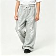 thumbnail image 2 of CONZONE Big Boys Baggy Sweatpants Y2K Graphic Joggers for Boys Drawstring Fall Winter Athletic Trousers with Pockets, 2 of 5