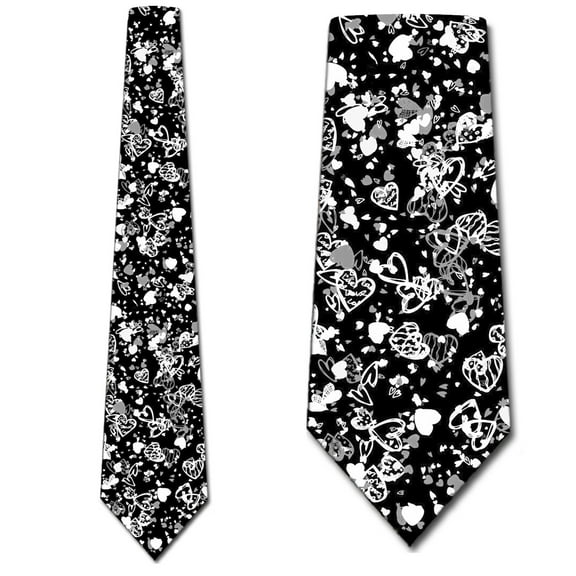 Valentines Ties Mens Heart Neckties Valentine's Day Tie by Three Rooker