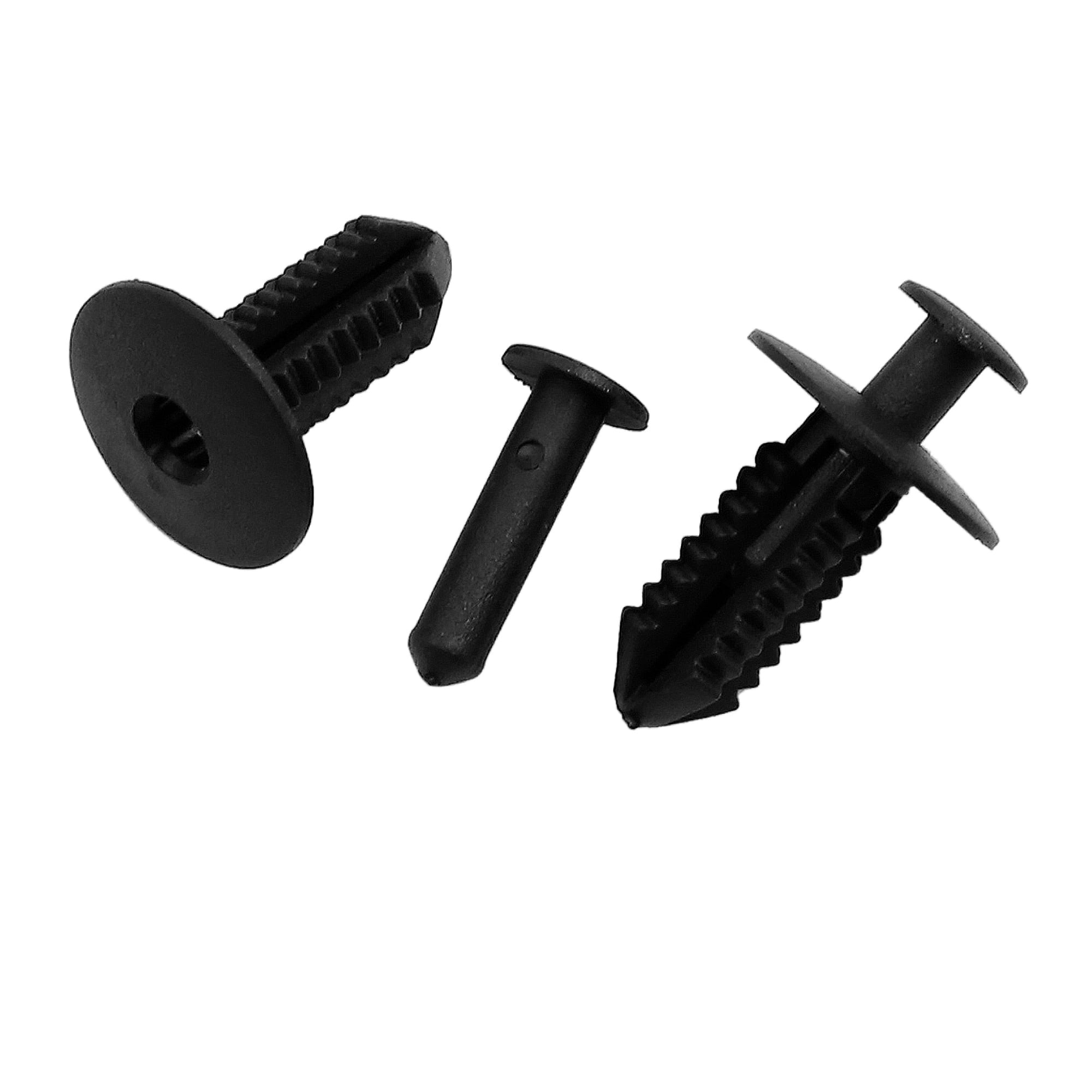 2pcs Black Plastic Rivet Car Trim Bumper Push Pin Clips for Mercedes