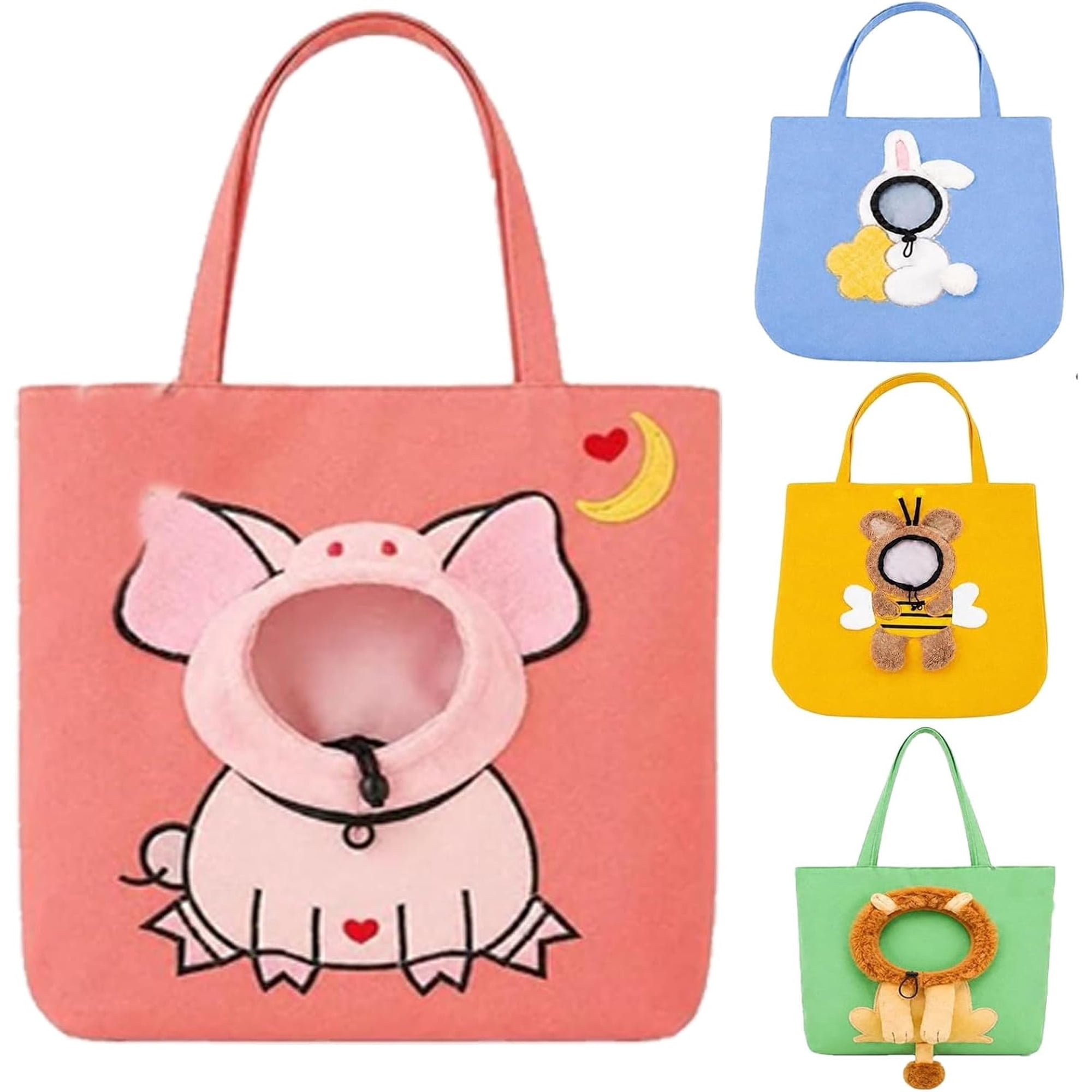 Canvas Cat Carrier Tote Bag Lion Head-Out Shoulder Carrier for Pets