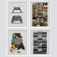 thumbnail image 2 of PixonSign Framed Wall Art Gamepad & Books Realism Posters, Set of 4 Vintage Nostalgic Video Game Controller & Audio Tape Canvas Prints, Retro Prints Wall Décor for Home - 12"x16" White, 2 of 5