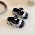 thumbnail image 2 of Pisos Negros con Zapatos de la Princesa de la Moda Bowknot de Suela Suave de las Niñas de Arco con Una Correa Ancha Zapatos para Niños, 2 of 9