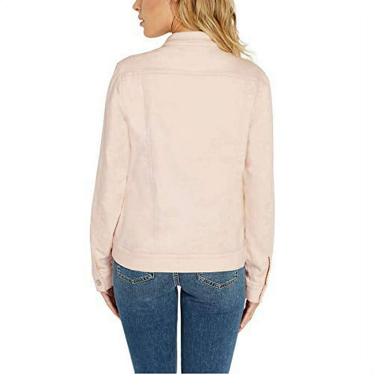 Buffalo David Bitton Womens Knit Denim Jacket Light Pink Medium Walmart