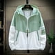 thumbnail image 4 of Abrigos de piel ultraligeros con protección solar UV para hombre, chaqueta cortavientos con capucha de gran tamaño, prendas de vestir casuales a rayas, chaquetas de motocicleta, 4 of 5