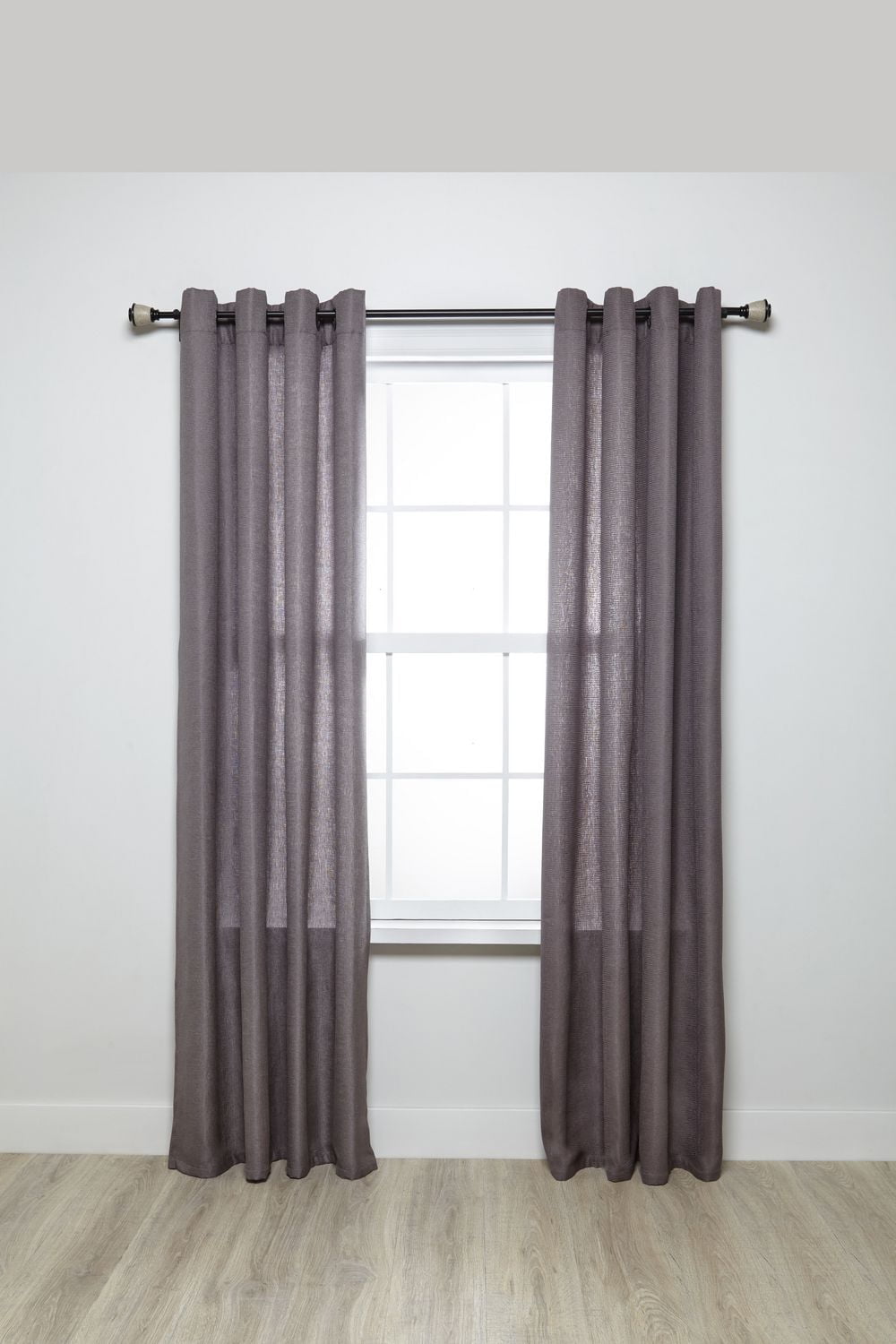 Jeu de tringles pour rideaux hometrends de 3/4 po en noir avec embouts quarry