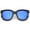 Black-Gold / Blue Mirror, variant on sunglassLA Unisex Modern Horn Rimmed Metal Temple Square Mirror Flat Lens Cat Eye Sunglasses 54mm (Black-Gold / Orange Mirror) - 54mm