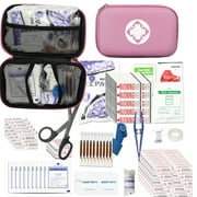 Car First Aid Kit Emergency Kit Camping Essentials Home Pink First-Aid Bag - 277 Piece Emergency Supplies Hiking First Aid Kit for Backpack Survival Kits for Disaster Preparedness YIDERBO