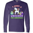 thumbnail image 3 of Inktastic I Want a Unicorn for Christmas with Presents Long Sleeve T-Shirt, 3 of 5