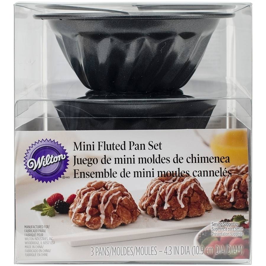 Mini Fluted Pans 3Pack, Round, 4.3"