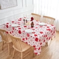 thumbnail image 2 of Valentine''s Day Tablecloth 60 x 84 Inch Red Love Heart Rectangle Table Cloth - Oblong Polyester Fabric Table Cover for Valentine Wedding Anniversay Dinner Party Picnic Kitchen Decorations, 2 of 6