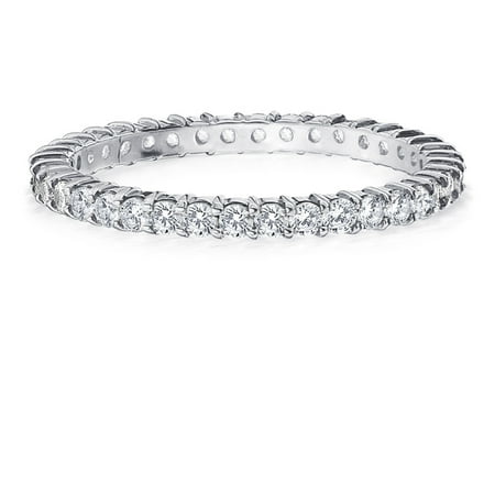 - 0.5 CTTW Round Diamond Eternity Wedding Ring in 14K White Gold