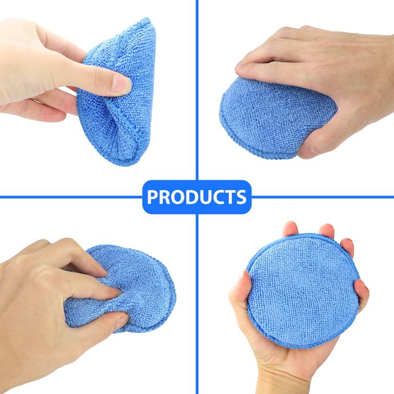Microfiber Ultra Soft Applicator Foam Tool Sponge Block Car Protection Tool  Car Wax Applicator Pad For Hand Polish 2pcs Blue