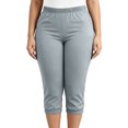 thumbnail image 6 of Tdoqot Womens Plus Size Capris with Pockets- High Rise Slim Leg Casual Elastic Waist Summer Pants Gray Size XL-5XL, 6 of 7
