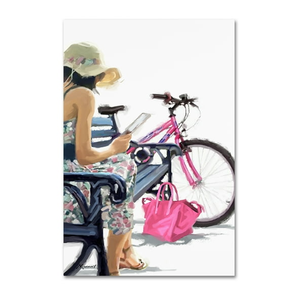 Trademark Fine Art 'Woman on iPad' Canvas Art by The Macneil Studio