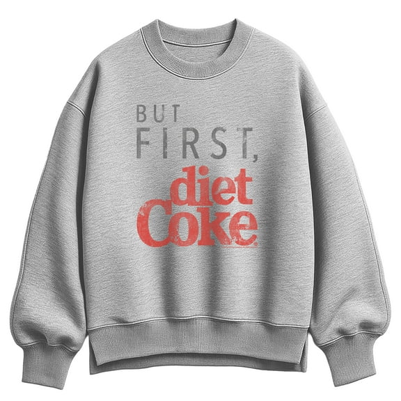 Coca-Cola - But First Diet Coke  - Ladies Oversized Fleece Crew Sweatshirt