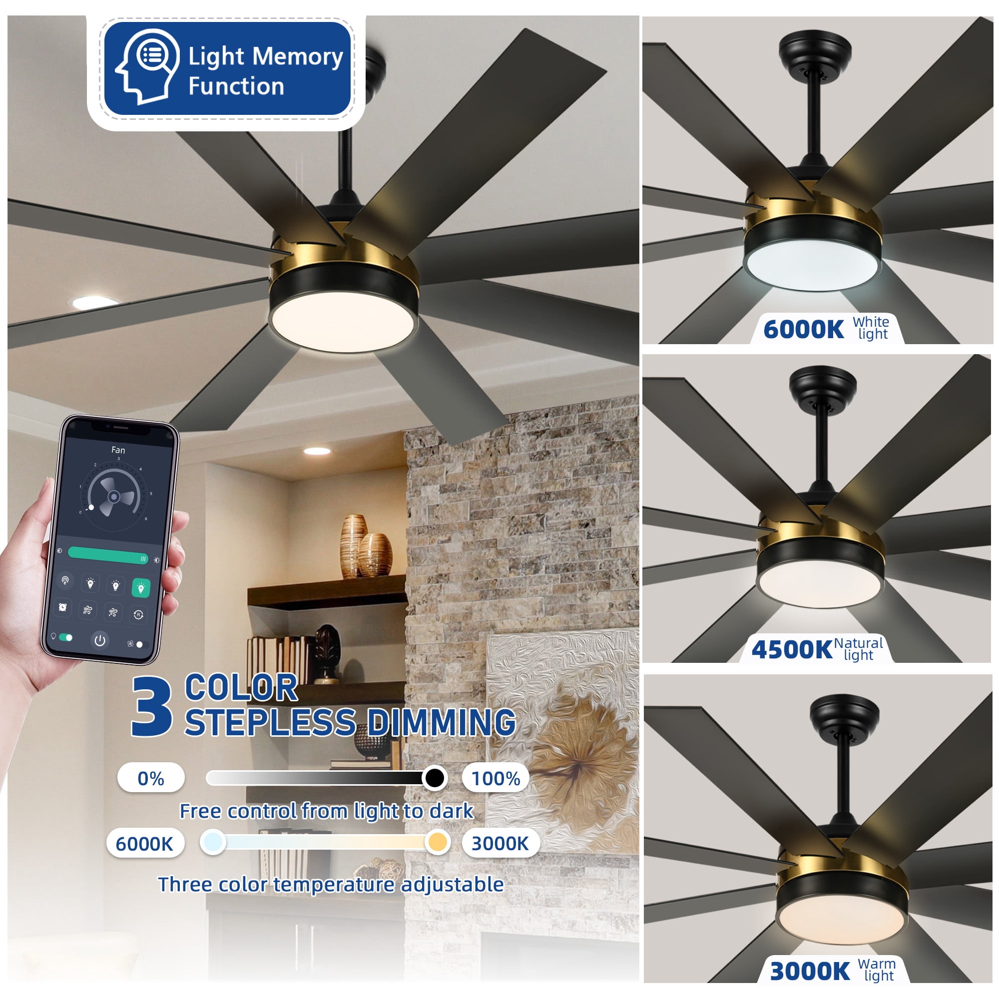 Dextrus 60 inch Modern LED Outdoor/ Indoor Ceiling Fan with Remote Control