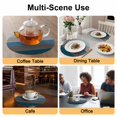 thumbnail image 2 of Teal Blue Ombre Round 15 Inch Placemats Set of 6, Retro Farmhouse Gradient Wood HeatResistant Non Slip Place Mats for Dining Table, Wipeable Braided Kitchen Table Mats for Housewarming, 2 of 9