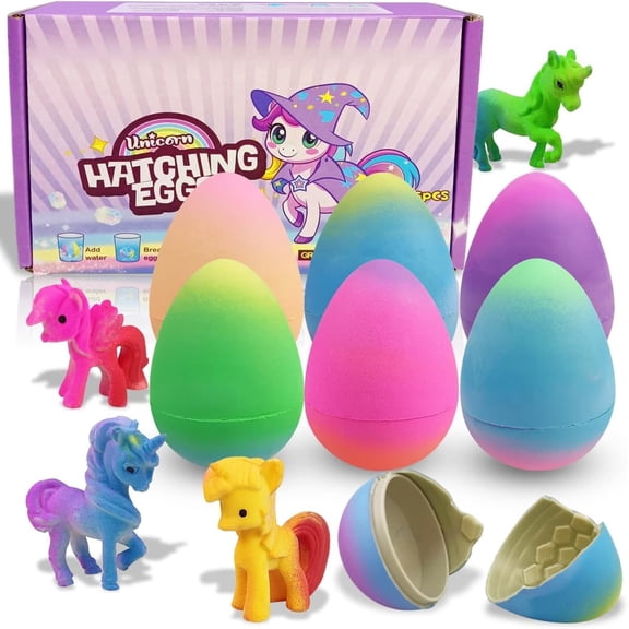 6 Pack Hatching Surprise Eggs Toys Easter Eggs for Kids Boys Girls Easter Basket Stuffers Gifts Birthday Party Favors Fillers