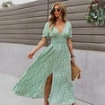 thumbnail image 3 of Summer Dresses for Women Maxi Dress V-Neck Boho Casual Vacation Sexy Maxi Skirt, 3 of 7