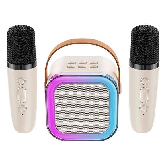 Riwcyla Karaoke Machine with Wireless Microphone Portable for Adults & Kids BT Karaoke Speaker RGB Lights Speaker Expandable 64G TF Card Type,C Headphone Auxin for Party Meeting