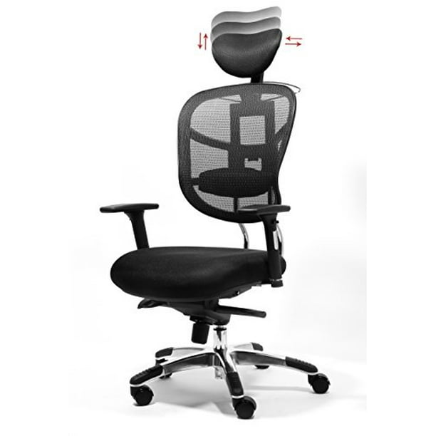 Office Factor Executive Managers High Back Black Mesh Chair Lumbar