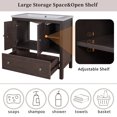 thumbnail image 2 of 30" Bathroom Vanity with Sink, Freestanding Bathroom Vanity Cabinet with Doors and Drawers, Brown, 2 of 7