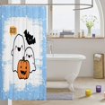 thumbnail image 3 of Manfei Kawaii Ghost Shower Curtain 72Wx78L,Happy Halloween Bath Curtain, 3 of 5
