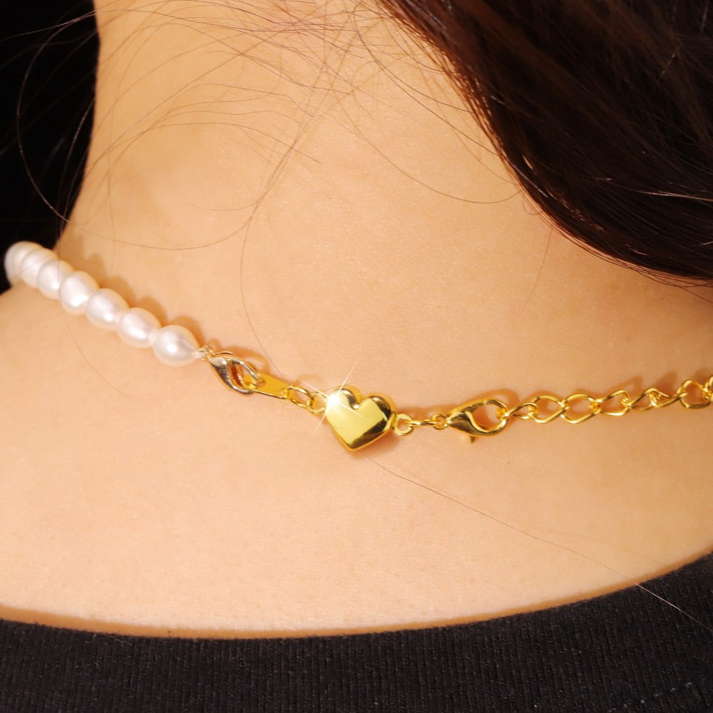Lancharmed Gold Bracelet Connecting Clasp Alloy Heart Shape Magnetic Clasp Golden 8Pcs Jewellery Clasp Necklace Extenders for Women 21St Birthday Gifts for Her