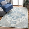 thumbnail image 2 of SAFAVIEH Micro-Loop William Medallion Area Rug, Ivory/Blue, 4' x 6', 2 of 8