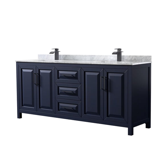 Wyndham Collection Wcv252580dunsmxx Daria 80" Free Standing Double Vanity Set - Dark Blue