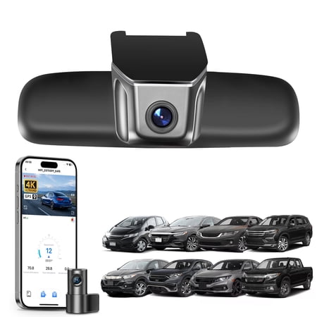 Mangoal Dash Cam 4K Front and Rear 1080p Starvis Sensor Custom Fit for Honda CRV 2007-2016, Civic 2009-2018, Accord 2008-2017, Select HRV 2016-2022, Pilot 2008-2018, Ridgeline 2009-2018