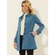 thumbnail image 2 of Abrigo Largo De Invierno Con Cuello Peter Pan Para Mujer Azul Solido XS, 2 of 5