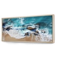 thumbnail image 2 of Designart "Aerial View Skyblue Coastal Waves V" Oversized Coastal Framed Wall Art - Coastal Blue Coastal Beach Bedroom Framed Canvas Wall Art, 2 of 6