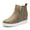 TAUPE/PU, variant on Women Hidden-Heel Platform Wedgie High-Top Wedge Sneakers Slip-On Ankle Booties