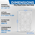 thumbnail image 2 of 6 Pack of 12x20x1 MERV 10 Pleated Air Filters by Glasfloss. Actual Size: 11-1/2 x 19-1/2 x 7/8, 2 of 9