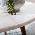 thumbnail image 2 of SAFAVIEH Maja Round Marble Coffee Table, Marble/Walnut, 2 of 10