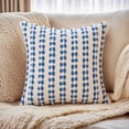 thumbnail image 2 of Unique Bargains Striped Linen Throw Pillow Covers Decorative Cushion Cases Light Blue, 2 of 6