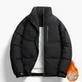 thumbnail image 2 of Xzbqbs Winter Jackets for Men Zip-Up Puffer Jacket Thickened Winter Coat Warm Stand Collar Solid Color Down Jacket Ski Bubble Coat, 2 of 3