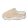 thumbnail image 3 of Qicasul Women's slipper Winter Cozy Fleece Lined Slippers for And Warm Indoor Outdoor Soft Comfortable Slip On Shoes Beige US Size:8, 3 of 8