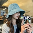 thumbnail image 2 of CoCopeaunts Denim Bucket Hats For Women Spring Summer Wide Brim Sun Hats Unisex Men Panama Outdoor Foldable Fisherman Hat Sunshade Visor Cap, 2 of 6