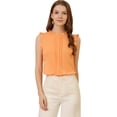 thumbnail image 1 of Blusas Elegante Sin Mangas Vintage De La Década De 1950 Con Volantes Para Oficina De Negocios Para Mujer Naranja claro S, 1 of 6