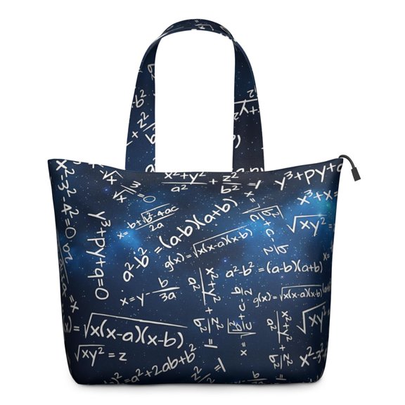 Math Equations Starry Blue Background Pattern Travel Tote Bags for Women Carry On,Large Weekender Bags for Women Travel,Multi Functional Duffle Bag for Work,Shopping,Sports