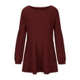 thumbnail image 4 of Sweater Dress for Women Long Sleeve Crewneck Knit Ribbed Short Dress Solid Color Casual Loose Fall Dress with Pockets, 4 of 6
